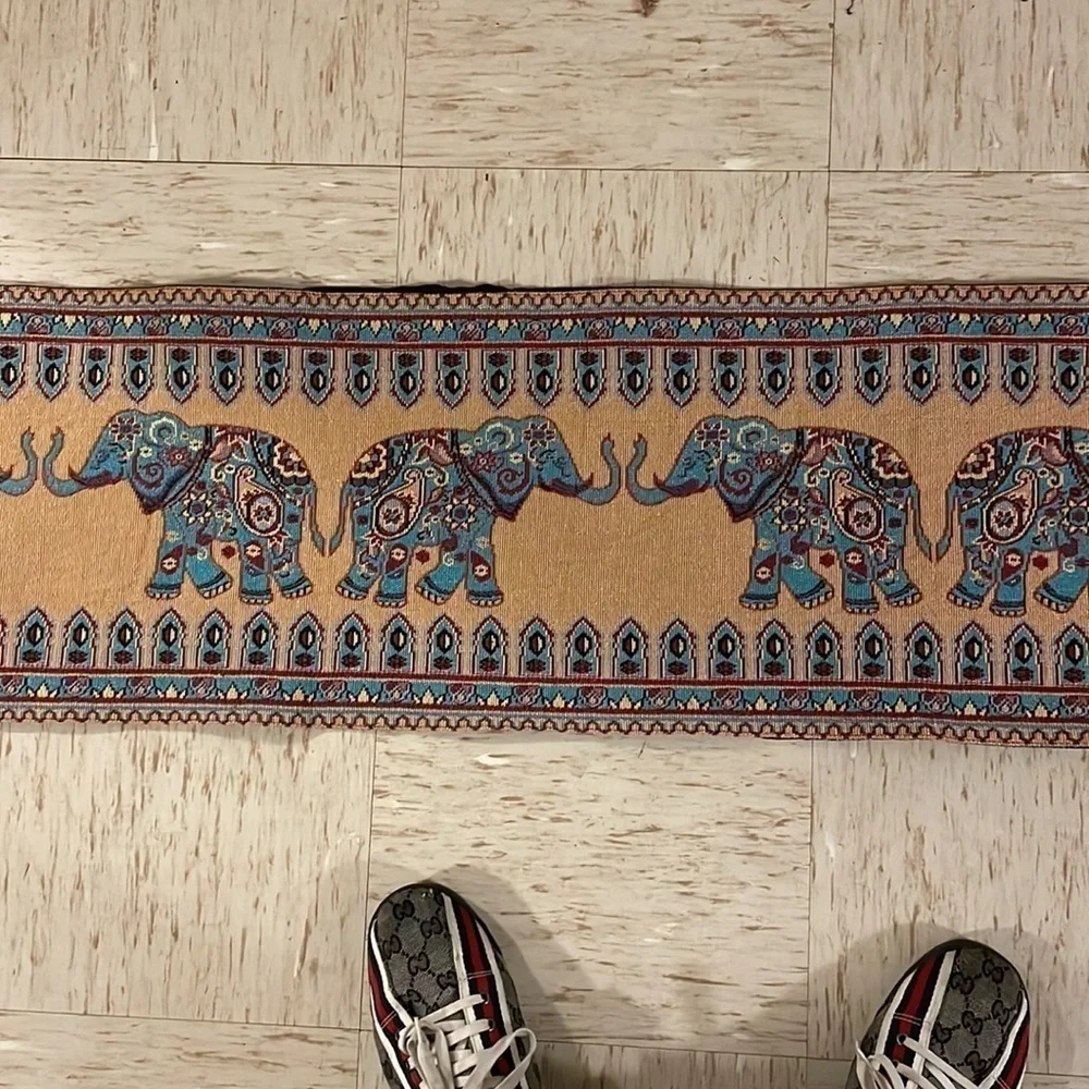 Ethnic Elephant Decorative Trunk Up Table Runner